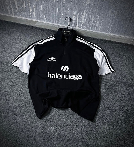 Black balenciaga printed zipper