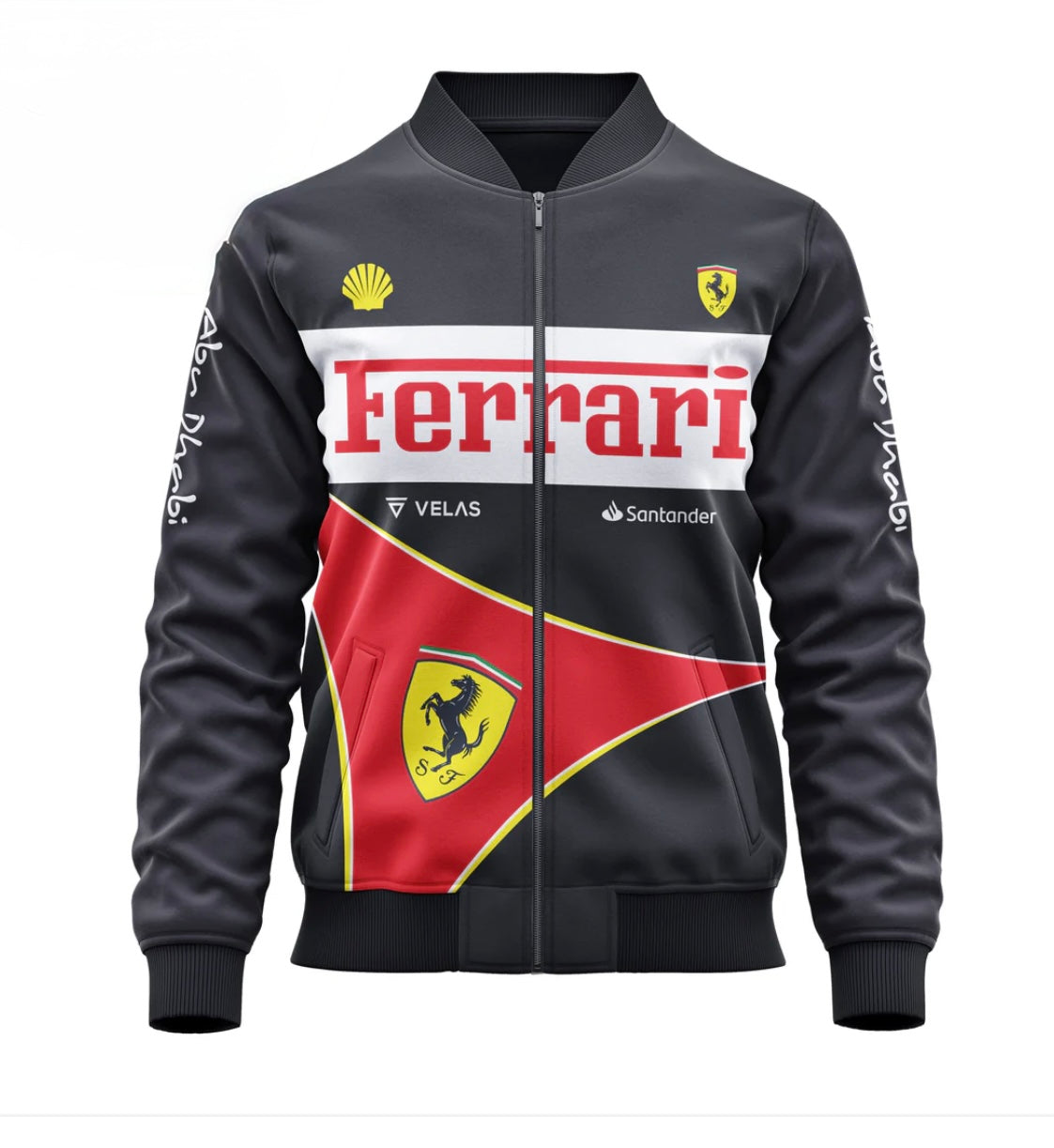 Black F-1 Ferrari bomber jacket