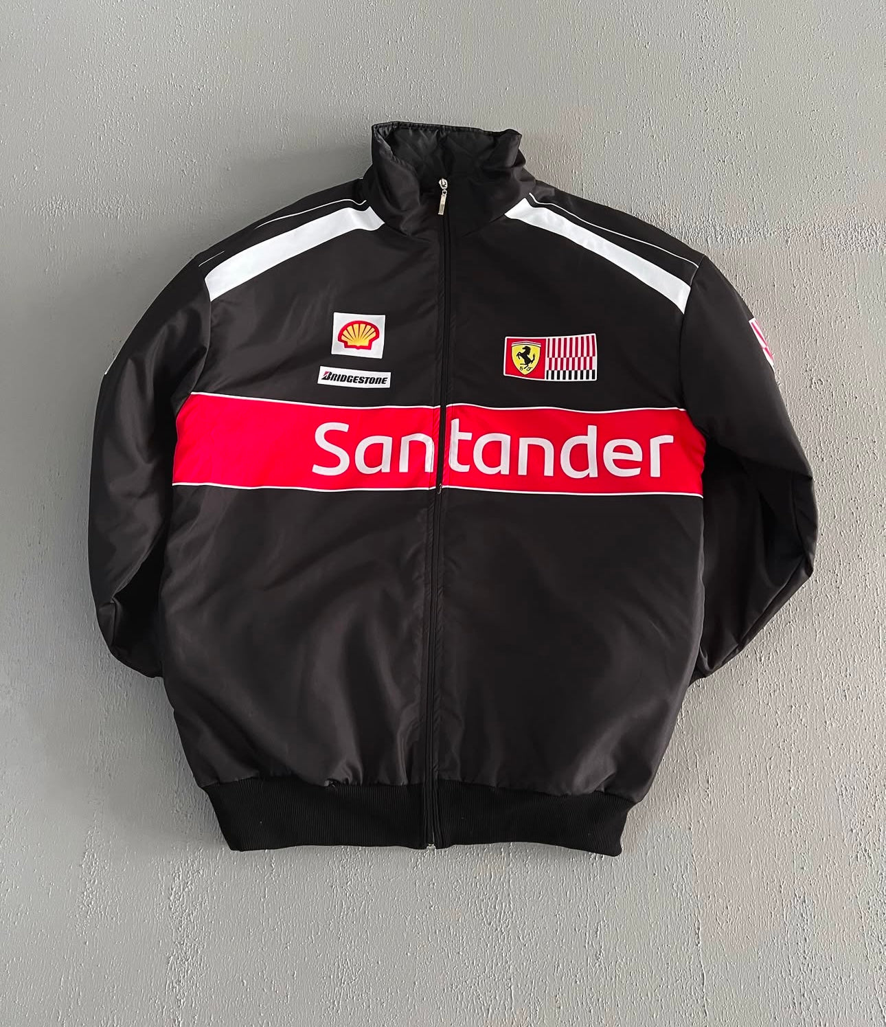 F-1 ferrari black parachute material jacket