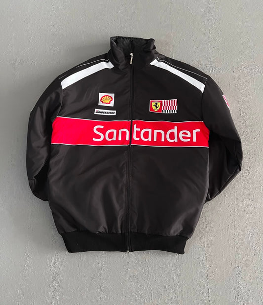 F-1 ferrari black parachute material jacket