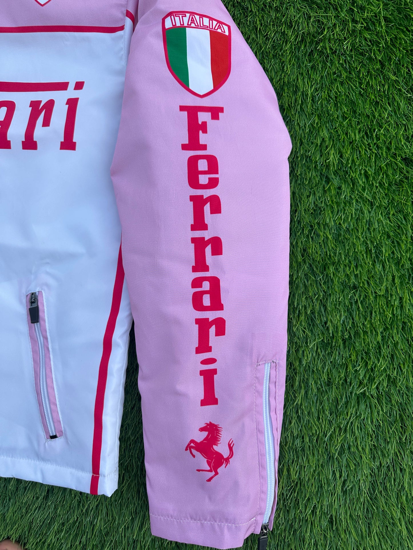 Pink Ferrari Formula Jacket parachute