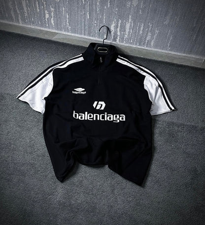 Black balenciaga printed zipper