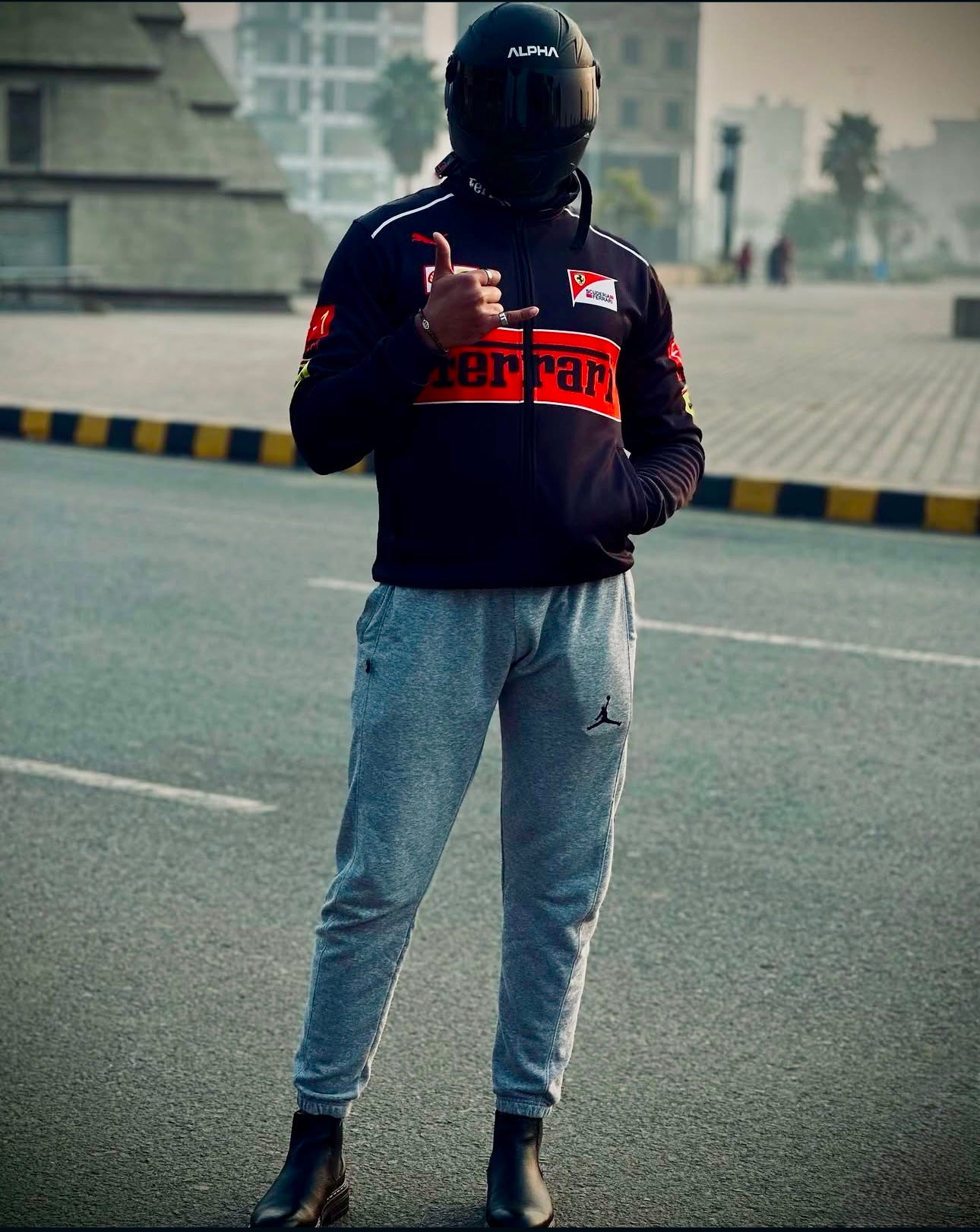 Black Ferrari bomber jacket