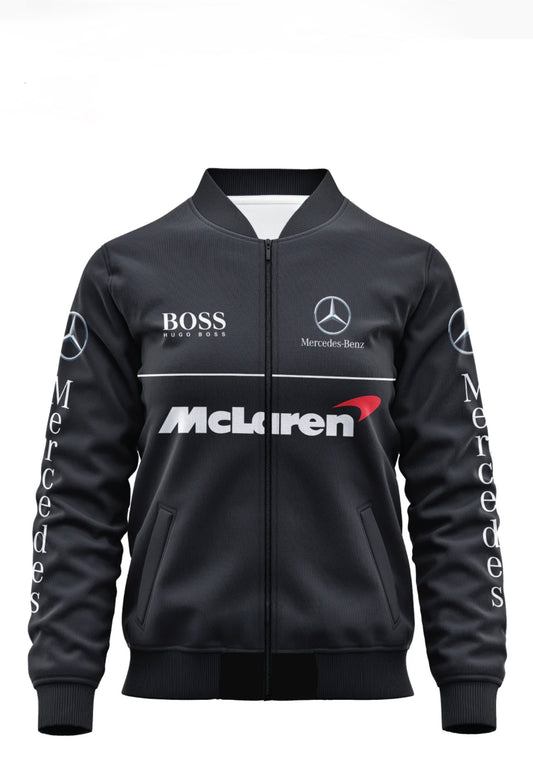 Black F-1 Mercedes Mclaren Bomber jacket