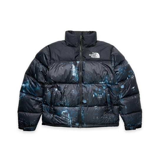 Black north face printed parachute material jacket