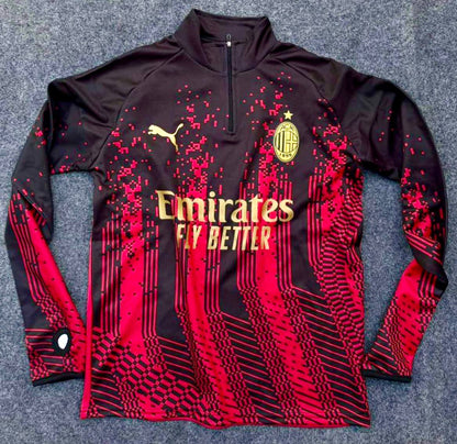 Premium Quality Digital printing Football zipper Ac milan