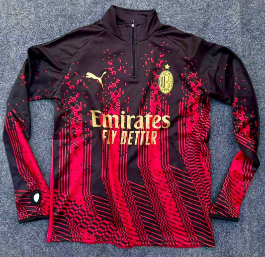 Premium Quality Digital printing Football zipper Ac milan